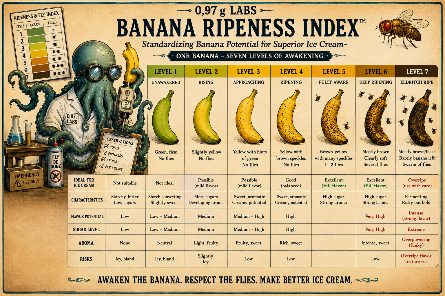 0,97 g Labs Banana Ripeness Index chart