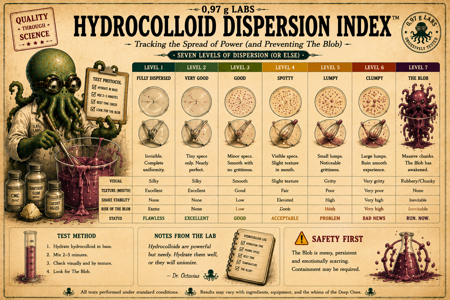 0,97 g Labs Hydrocolloid Dispersion Index chart ending in The Blob