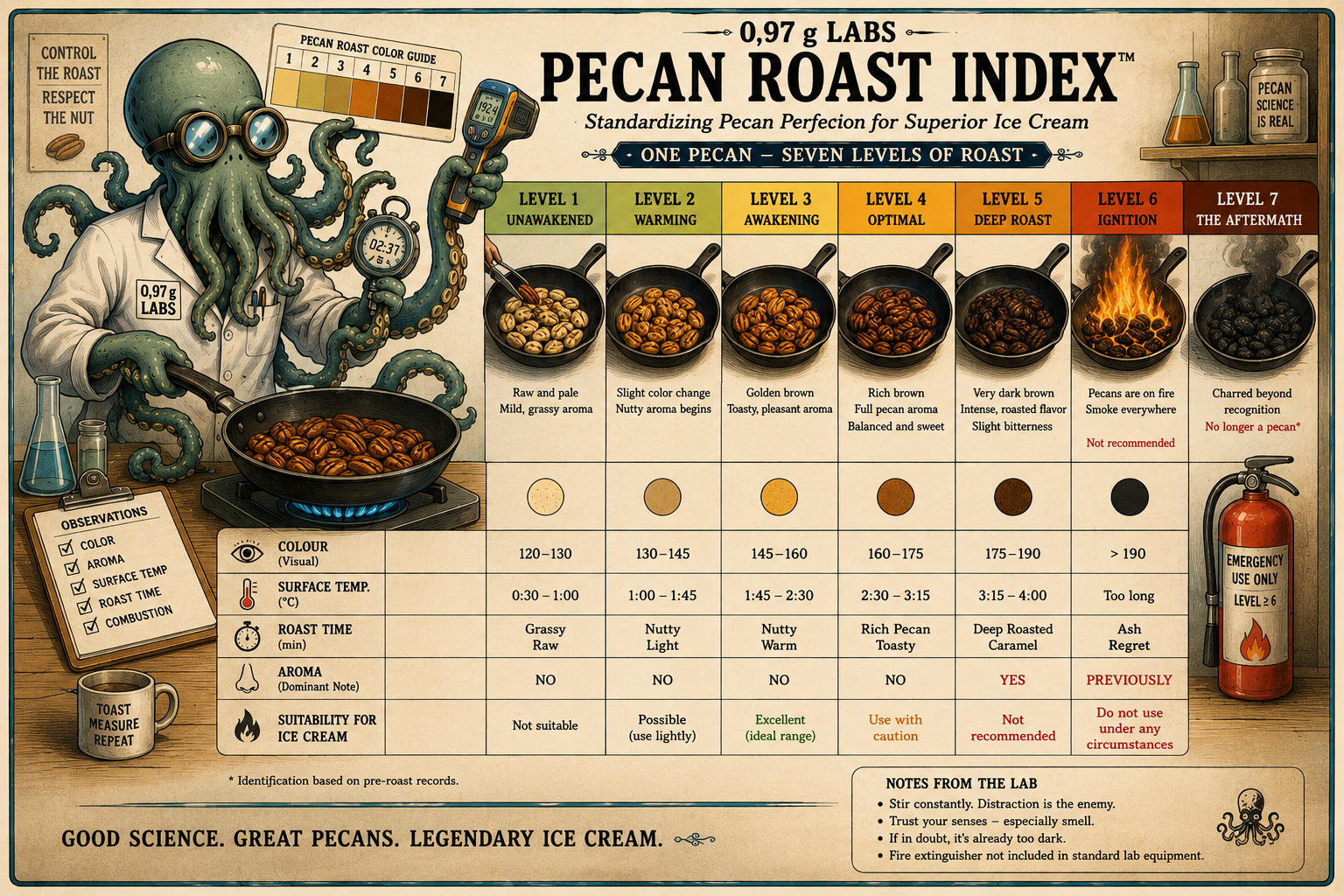 0,97 g Labs Pecan Roast Index chart
